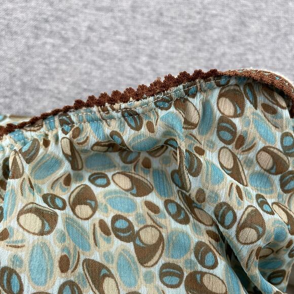 Vintage Dressbarn Y2K Midi Skirt 14/16 Teal Brown Funky Retro Flare Hem Fairy - Picture 12 of 13